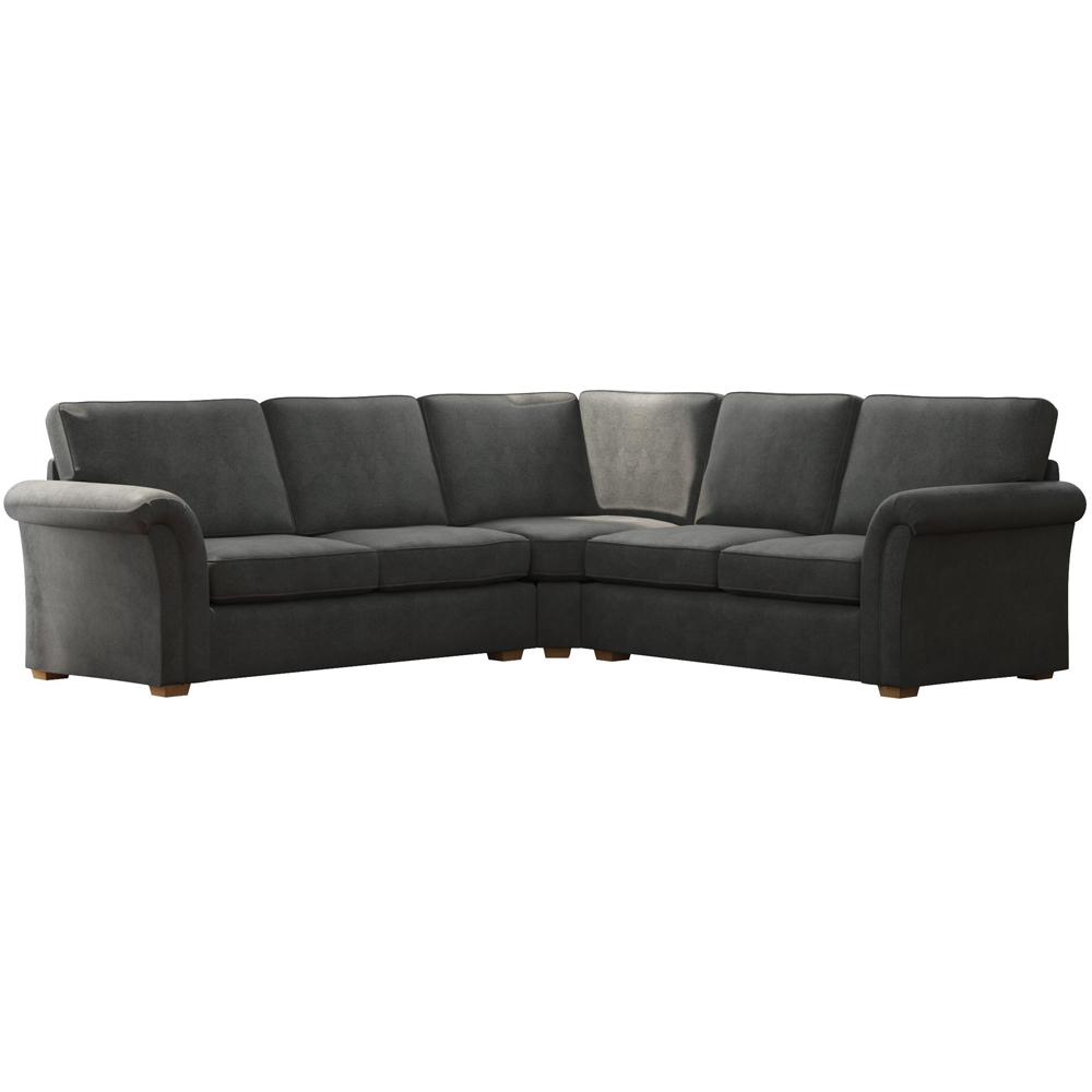 Castleacre 4 Seater Steel Plush Velvet Fixed Back Corner Sofa Image 2