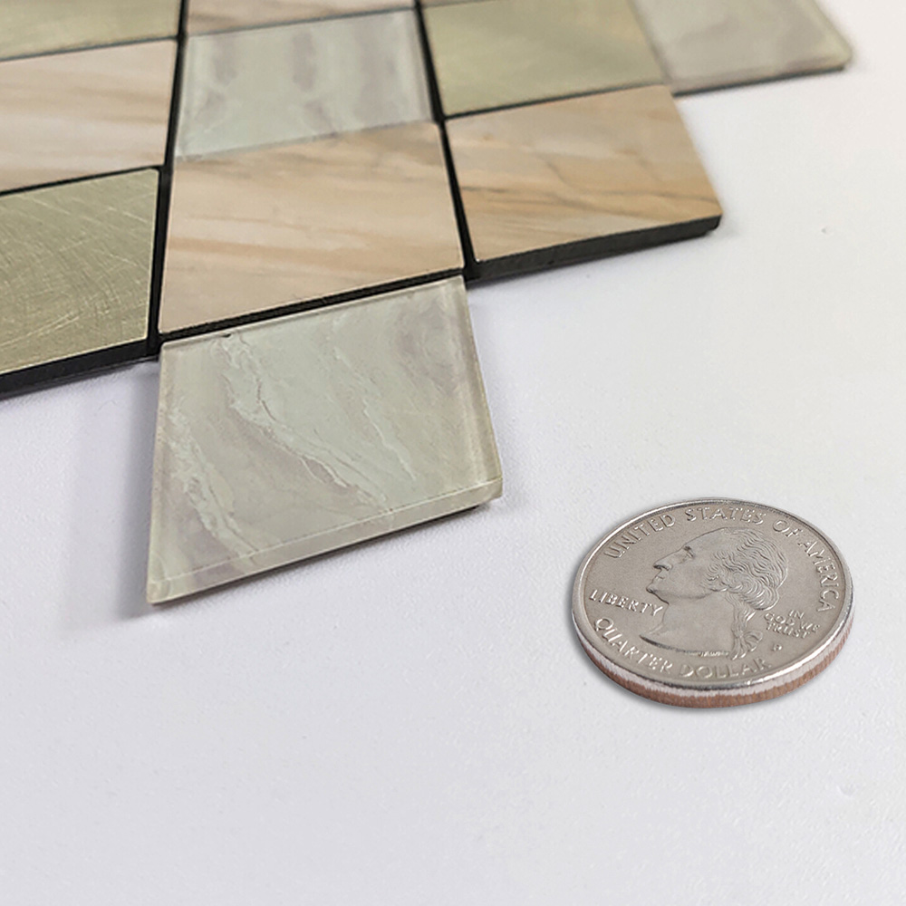 Britwall Rose Gold Slate Diamond Pattern Peel and Stick Aluminium Wall Tile 295 x 295mm Image 3