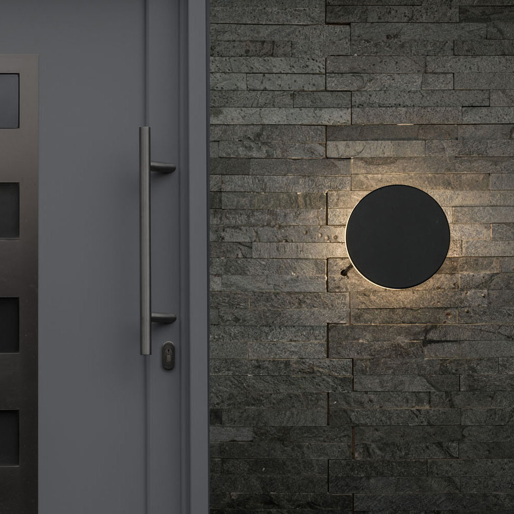 ValueLight Infinity Matt Black Backlit Circle Wall Light Image 7