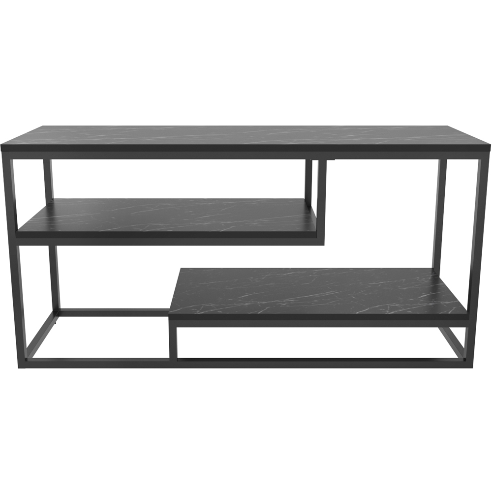 Decorotika Lorin 3 Shelf Black Marble TV Unit Image 2