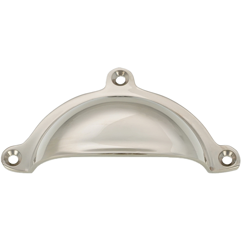 Spira Brass Cottage Polished Nickel Cup Pull Drawer Handle Image 3