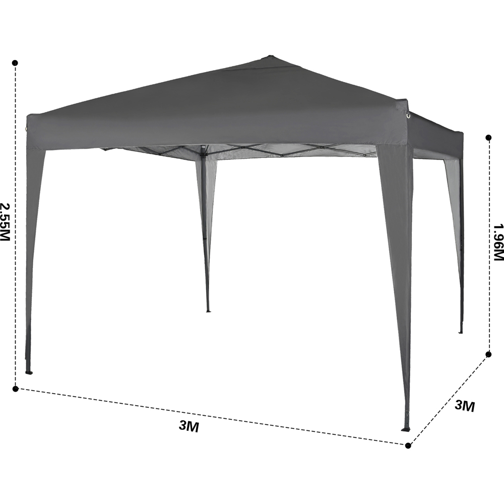 Grey Pop Up Outdoor Gazebo 3 x 3m Image 9
