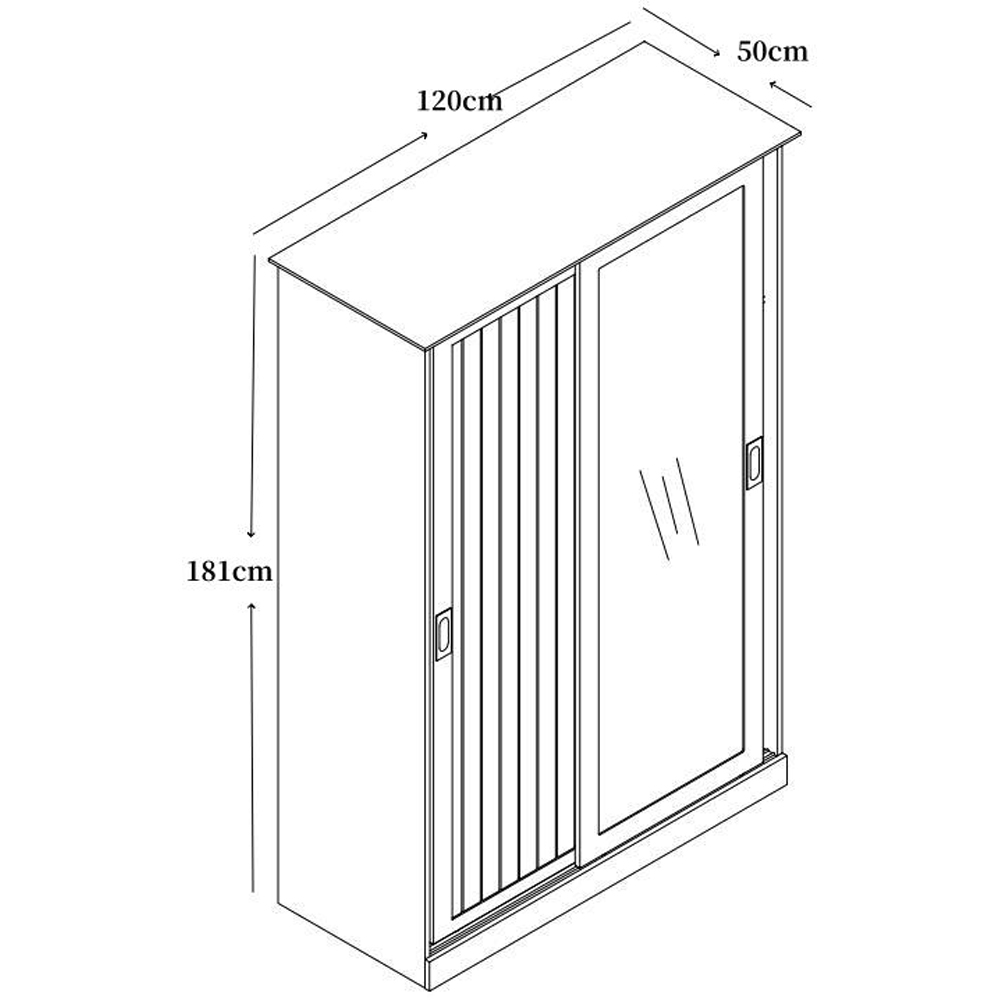 Kosy Koala Matteo 2 Door White Mirrored Sliding Wardrobe Image 5