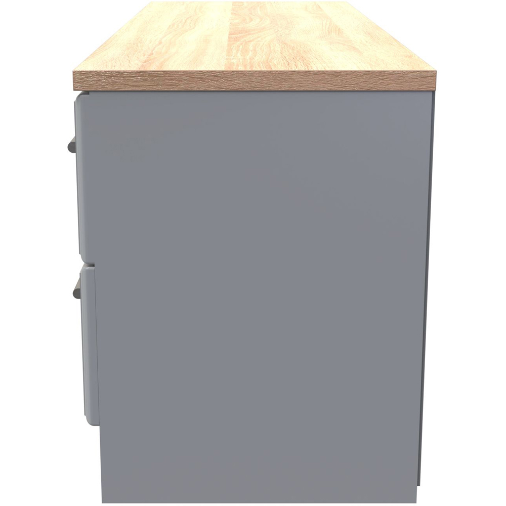 Crowndale Kent 4 Drawer Dusk Grey and Bardolino Oak Bed Box Ready Assembled Image 3
