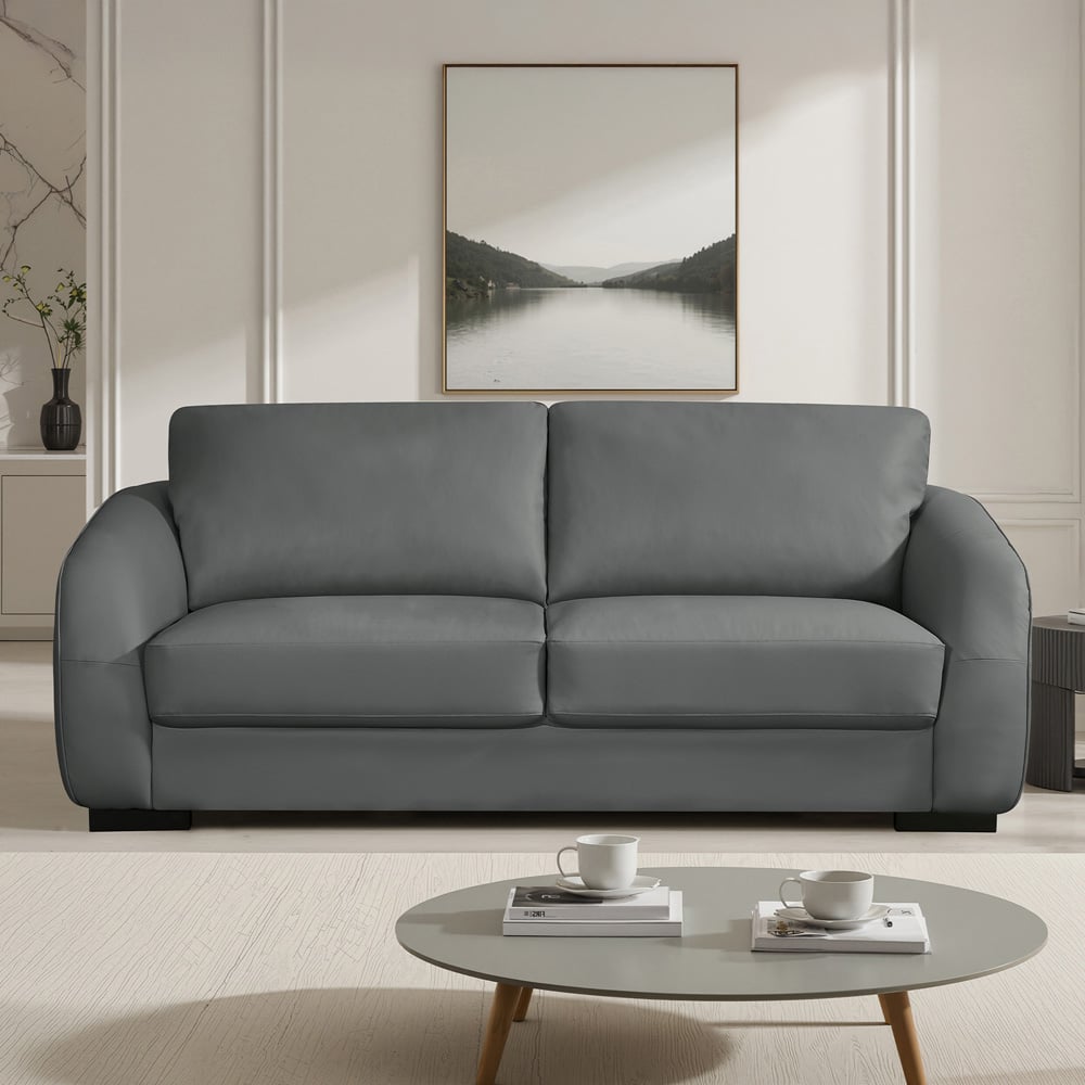 Artemis Home Brandon 3 Seater Grey Bonded Sofa Image 3