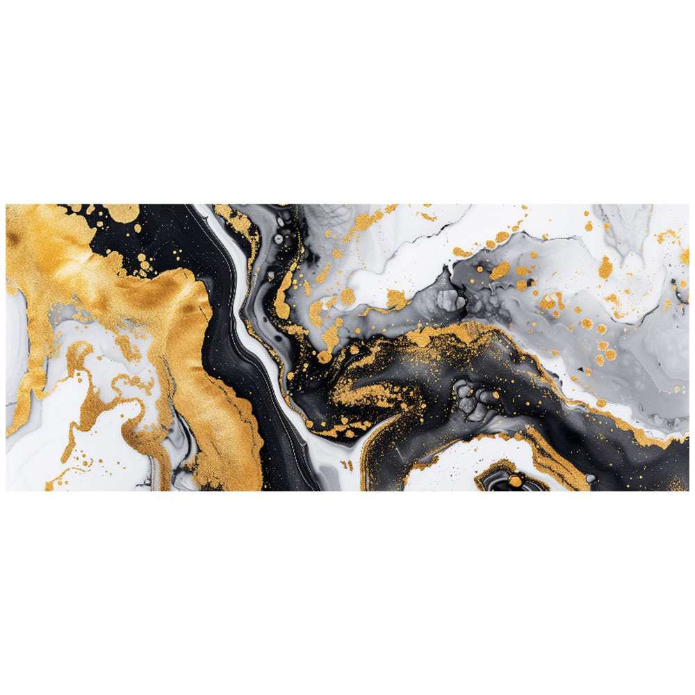 Warren Reed Designer Gold White and Black Marble Effect Bathroom Splashback 25 x 60cm Image 2