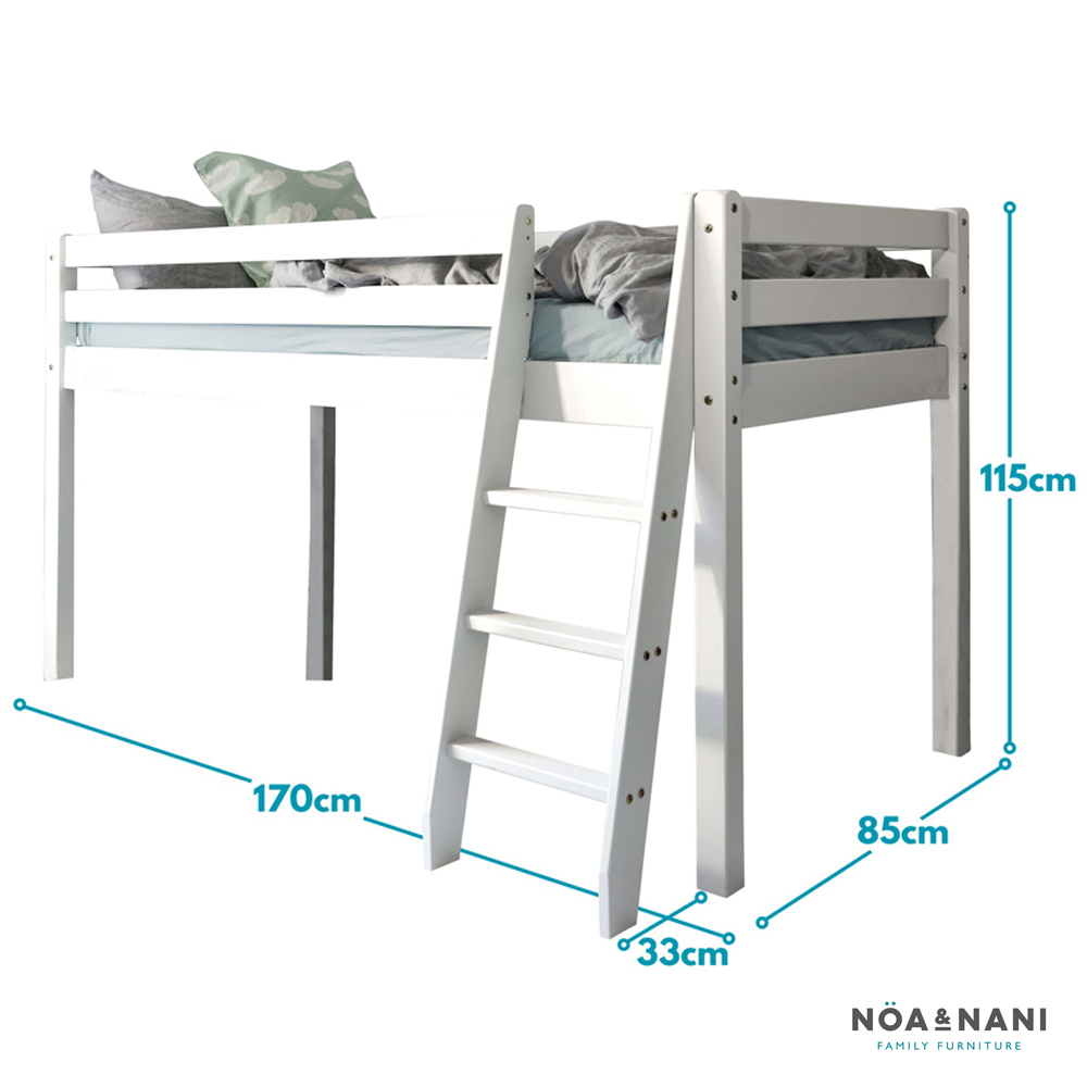 Noa and Nani Ontario White Mid Sleeper Shorty Cabin Bed Image 8