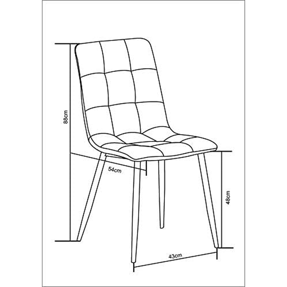 Henri Set of 2 Black Faux Suede Leather Dining Chair Image 7