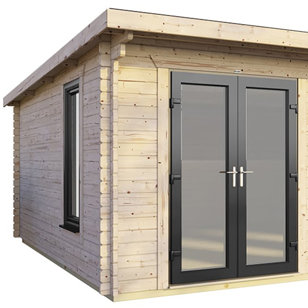 Power Sheds 18 x 14ft Left Double Door Pent Log Cabin Image 3