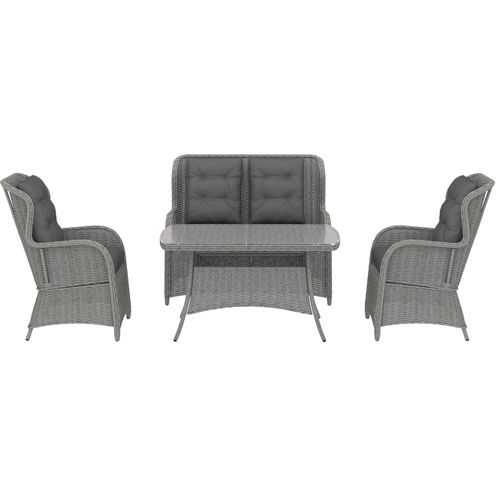 Outsunny 4 Seater Light Grey Wicker Rattan Sectional Garden Patio Sofa Set Image 2