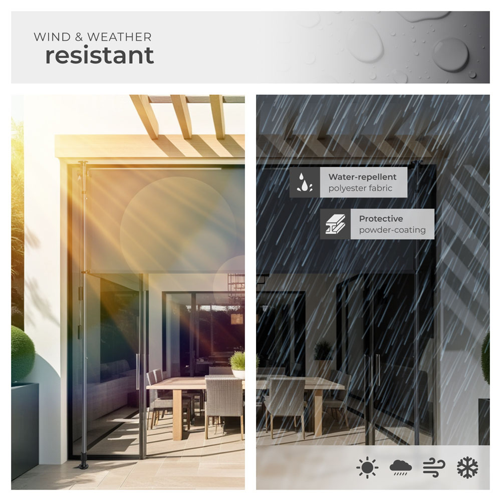 tectake Taija Dark Grey Retractable Awning with Hand Crank 3.1 x 1.58m Image 4