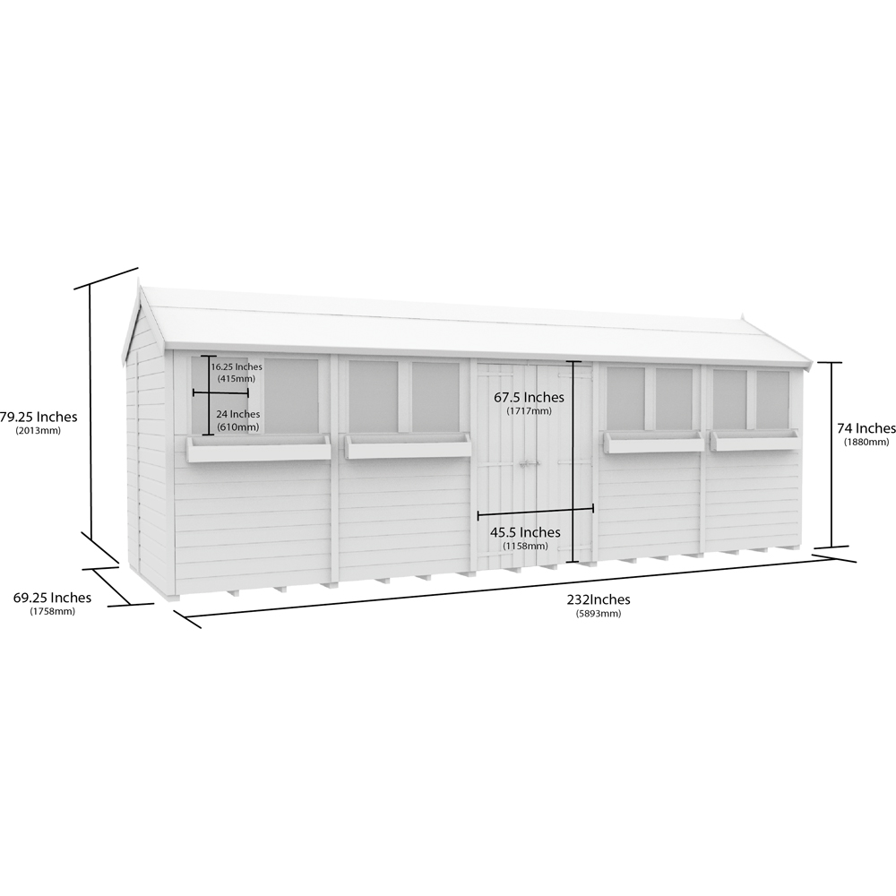 DIY Sheds 20 x 6ft Tongue and Groove Timber Apex Summer Garden Shed Image 9