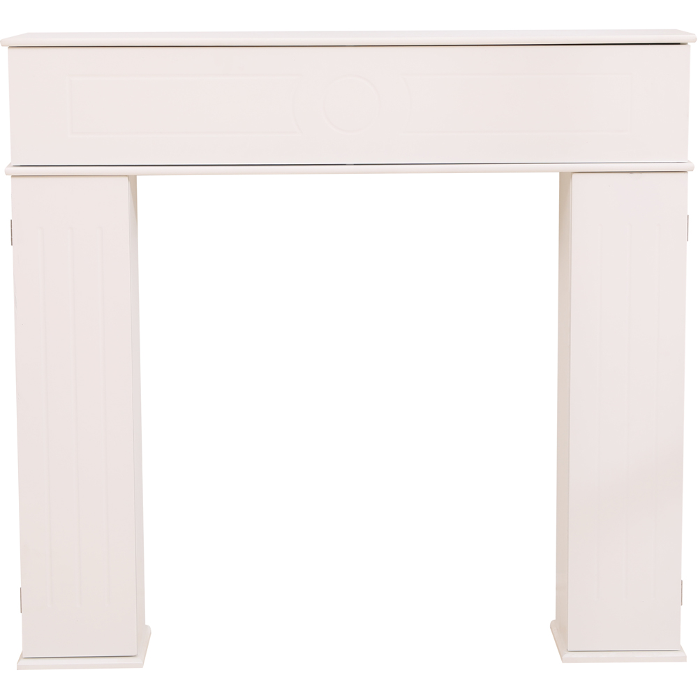FurnitureHMD 3 Door White Fireplace Surround Edge Storage Unit Image 3