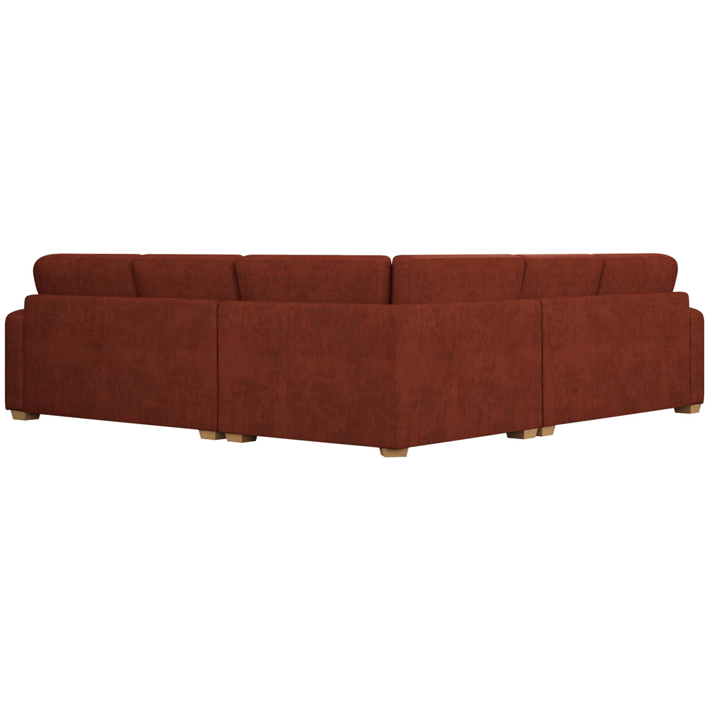 Theadford 4 Seater Marmalade Plush Velvet Fixed Back Corner Sofa Image 4