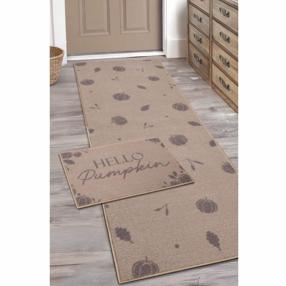 Melrose Autumn Pumpkin Design Runner and Mat Set Image 2