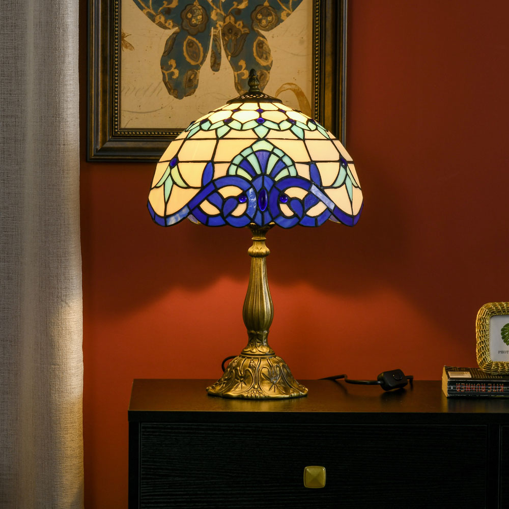 Portland Stained Glass Antique Table Lamp Image 6