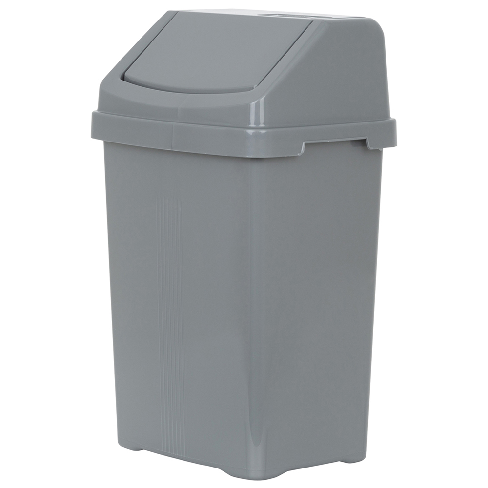 Wham Casa 8L Swing Bin Silver Image 1