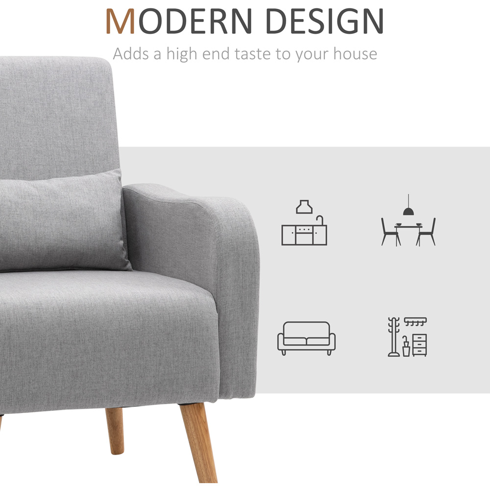 Portland Grey Linen Accent Chair Image 6