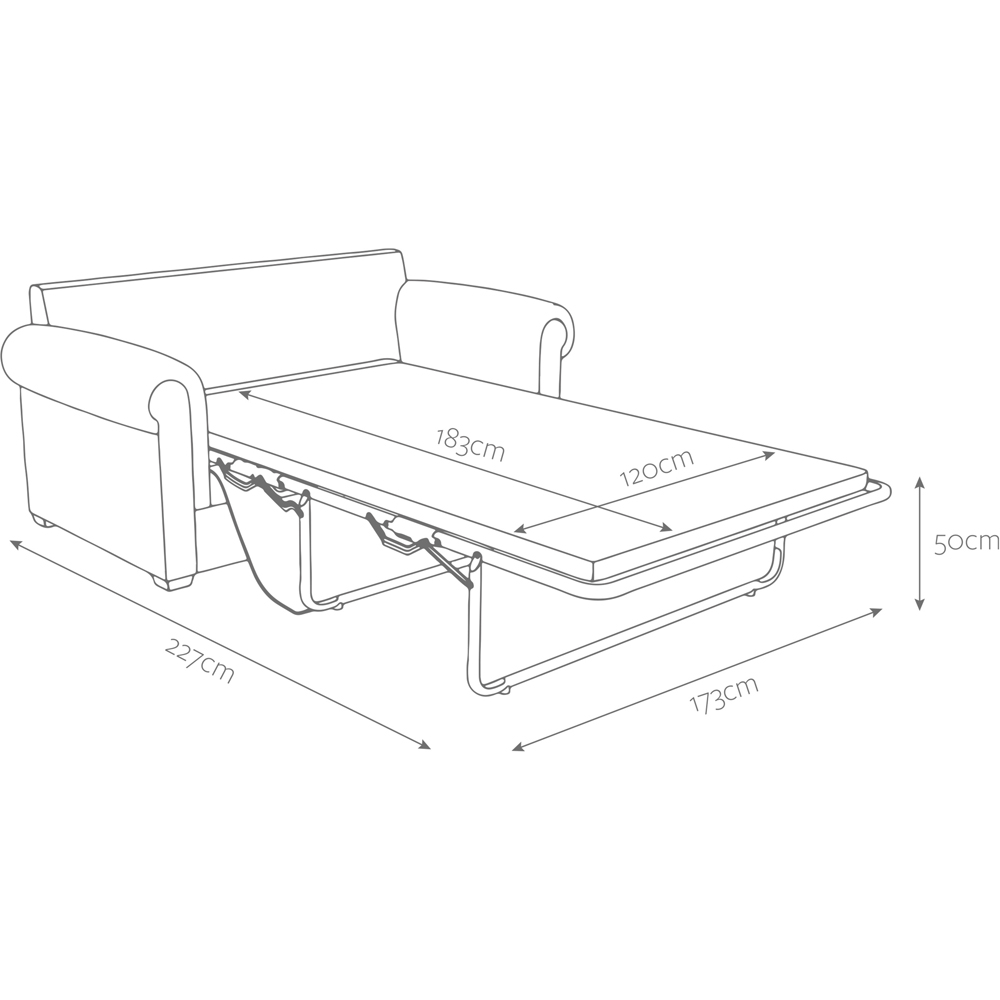 Jay-Be Heritage 2 Seater Luxe Velvet Airforce Sofa Bed with e-Pocket Mattress Image 9