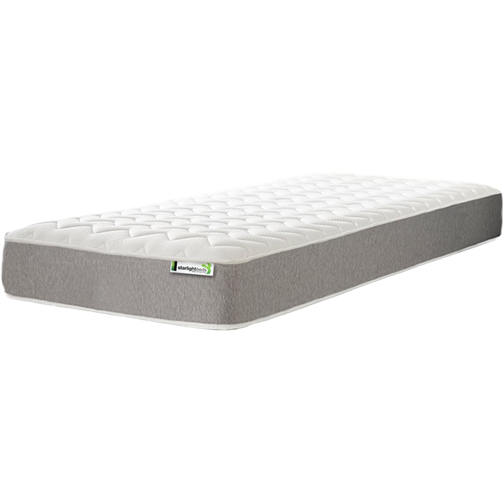 Starlight Beds Single Grey Zig Zag Hybrid Memory Foam and Open Coil Spring Mattress Image 1