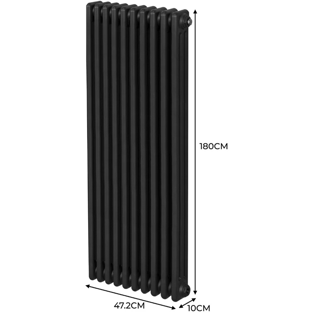 Monster Shop 6596 BTU Black Traditional 3 Column Radiator 1800 x 472mm Image 6