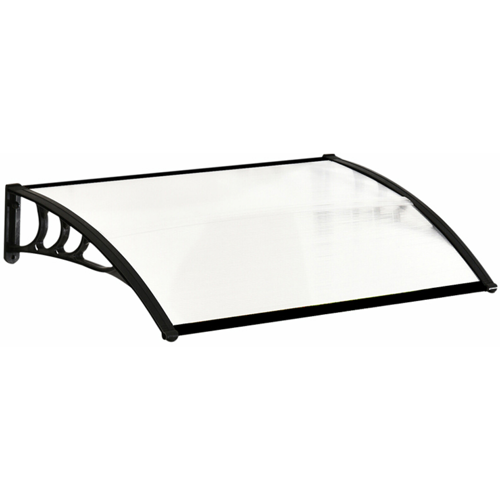 Living and Home Black Window and Door Awning Canopy with Brackets 1.5m Image 2