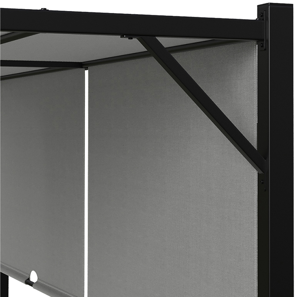 Living and Home Light Grey Retractable Garden Pergola with Canopy 2.95 x 2.95m Image 4