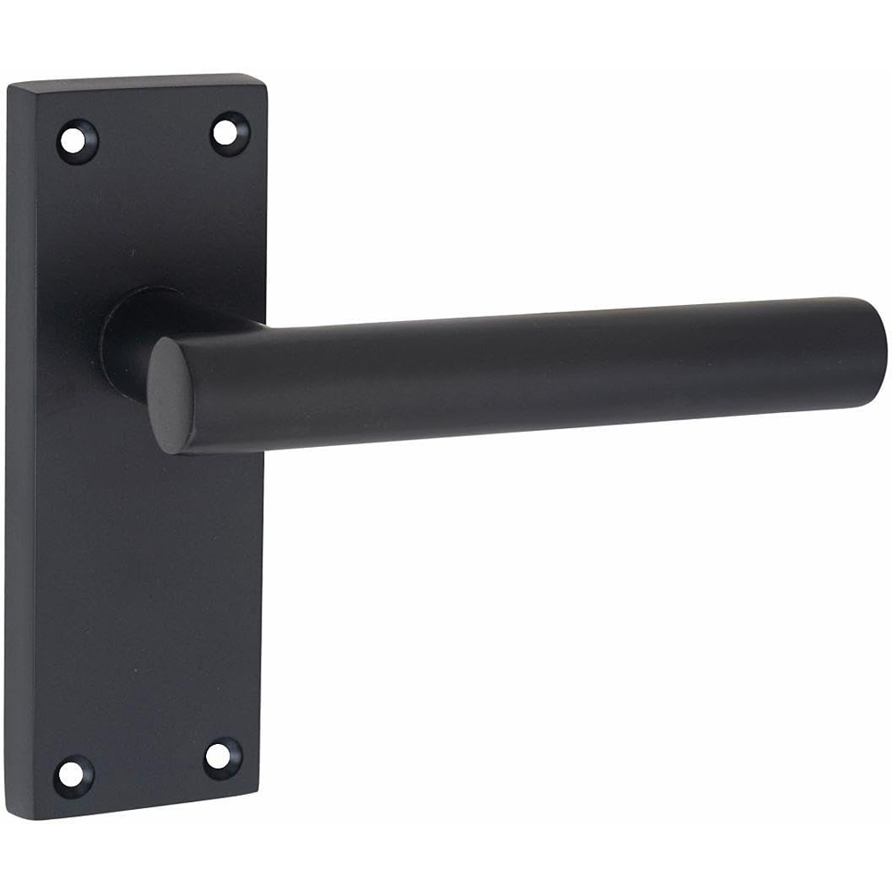 Golden Grace Matt Black Victorian Straight T-Bar Latch Door Handle Set with Hinge 120 x 40mm Image 3