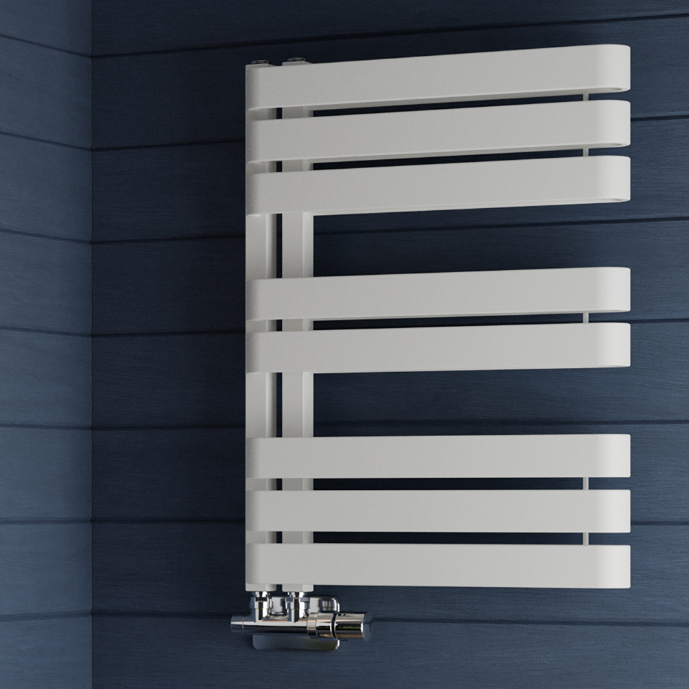 Terma Warp S Matt White Heated Towel Rail 1535 BTU 655 x 500mm Image 2