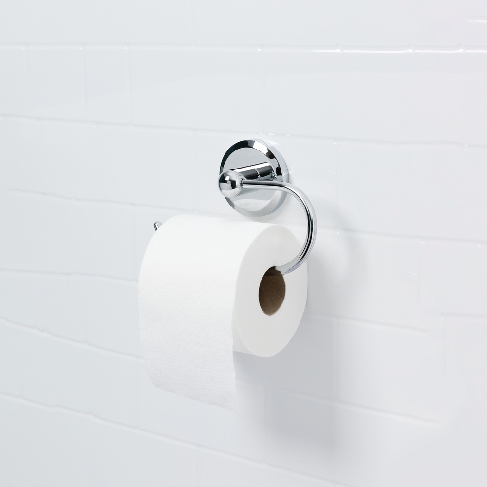 Bristan Solo Solid Brass Chrome Wall Mounted Round Toilet Roll Holder Image 3