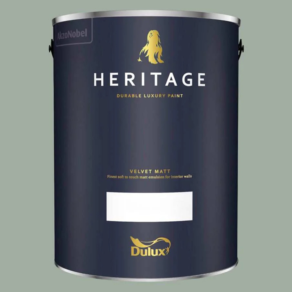 Dulux Heritage Walls and Ceilings Sage Green Velvet Matt Emulsion Paint 5L Image 2