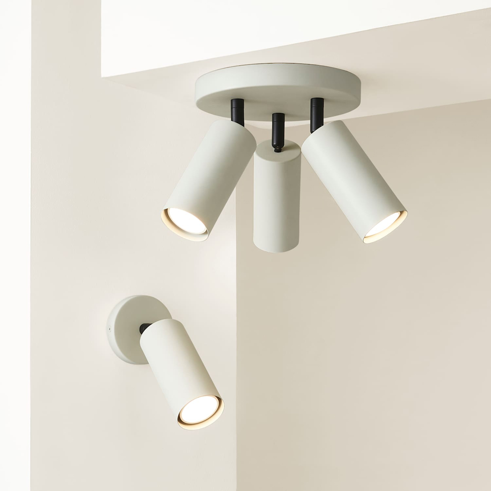 ValueLights Taylor Matte Beige Tube 3 Way Adjustable Ceiling Spotlight with Bulbs Image 7