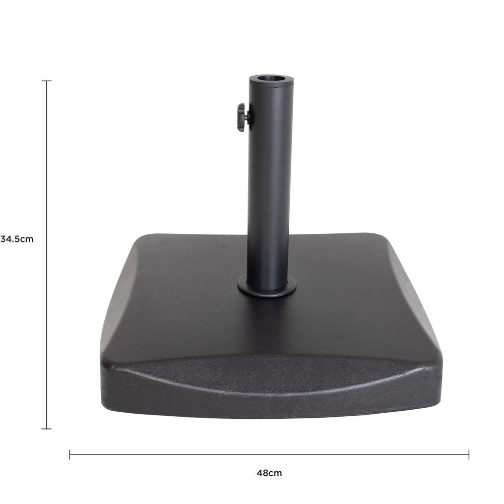 Charles Bentley Black Square Concrete Parasol Base 25kg Image 7