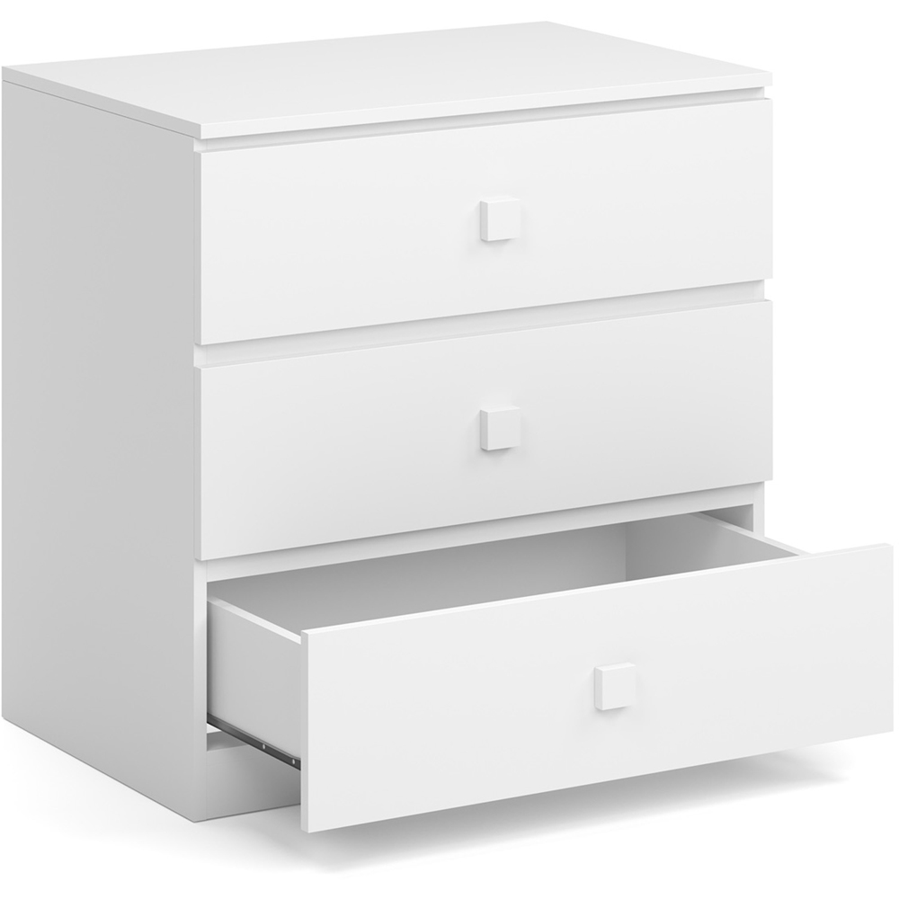 Kudl 3 Drawer White Storage Chest Image 3