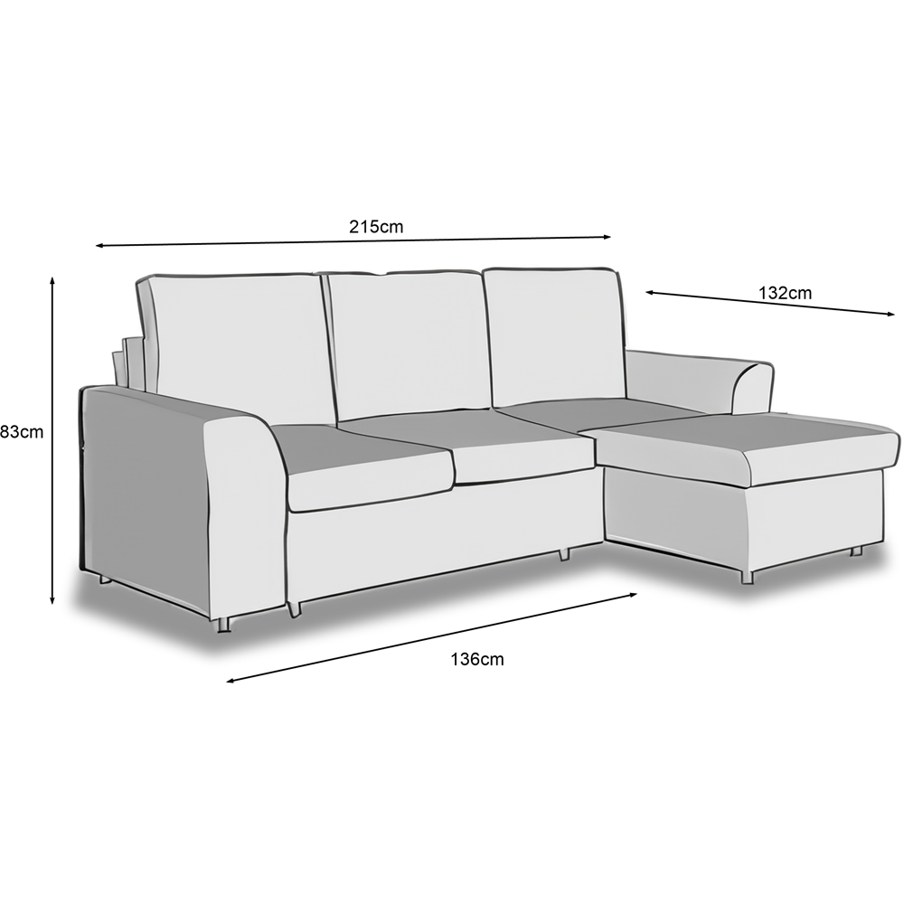 Indoor Living Manhattan 3 Seater Black Corner Sofa Bed Image 8