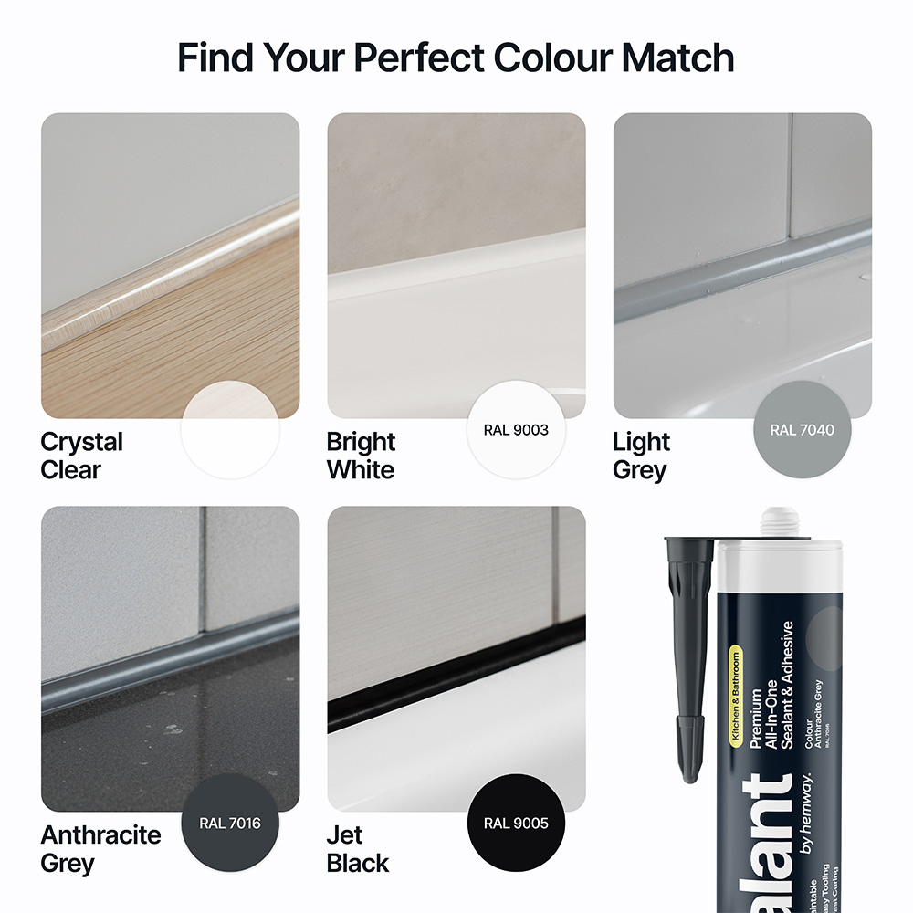 Hemway Premium All-in-One Anthracite Grey Sealant and Adhesive 300ml 3 Pack Image 5