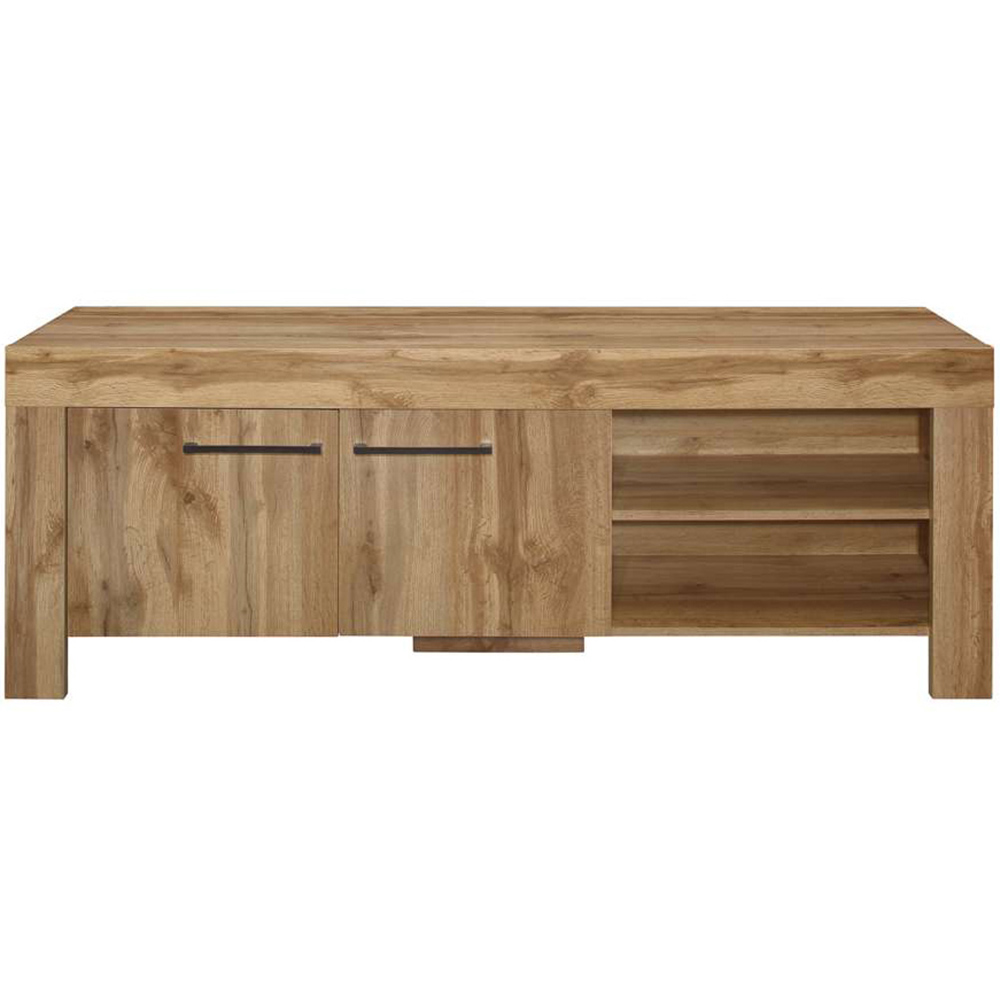 Compton 2 Door 2 Shelf Oak TV Unit Image 3