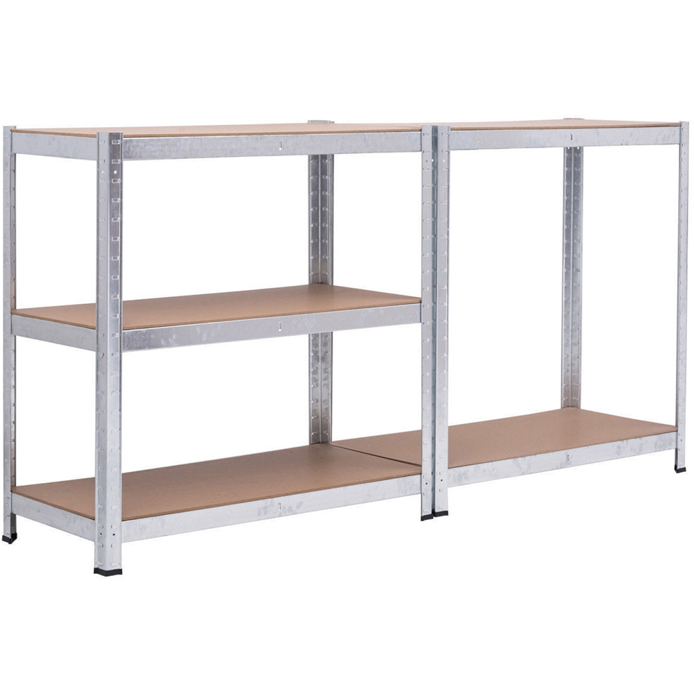 AMOS 5 Tier Silver Galvanized Heavy Duty Shelving Unit Image 4