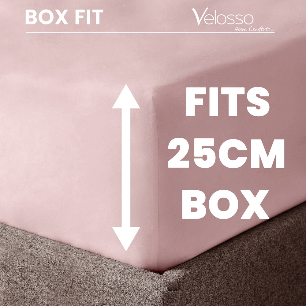 Velosso Microfibre Double Pink Fitted Sheet Image 5