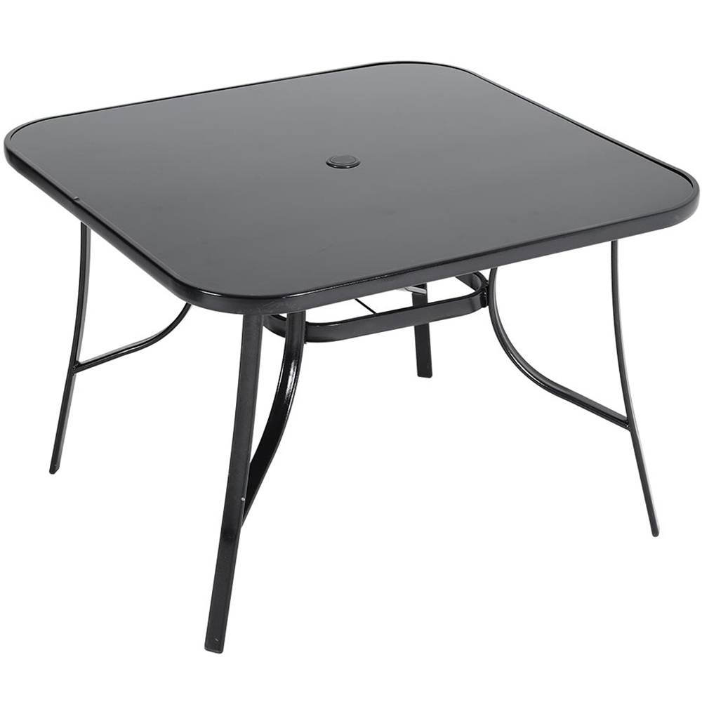 Living and Home Glass 4 Seater Square Garden Dining Table Image 7