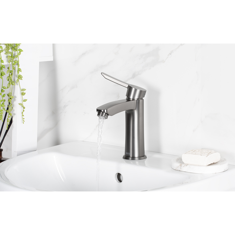 Bristan Apelo Gunmetal Grey Cool Start Basin Mixer with Clicker Waste Image 8
