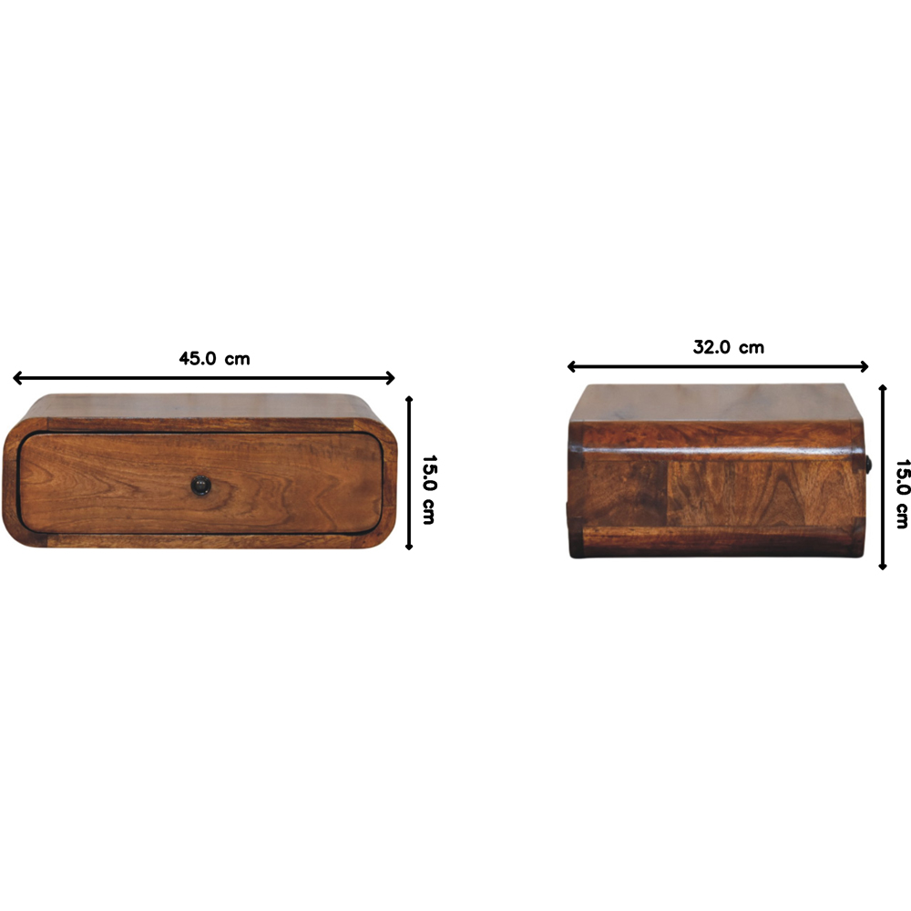 Artisan Furniture Avora Chestnut Single Drawer Mango Wood Wall-Mounted Nightstand Image 8