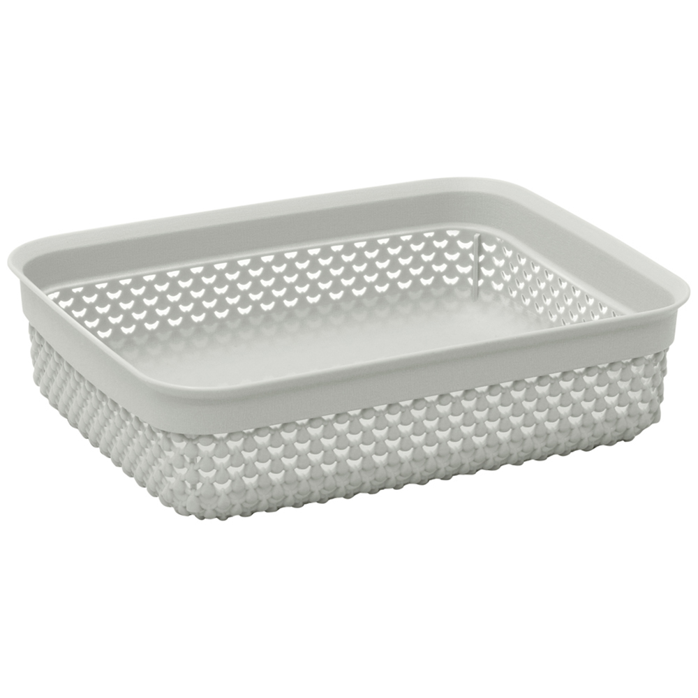 JVL Droplette Ice Grey Storage Basket 3 Pack Image 5