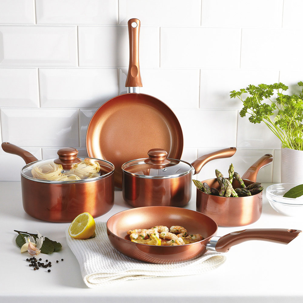Cermalon Non Stick Copper Cookware Set of 5 Image 5