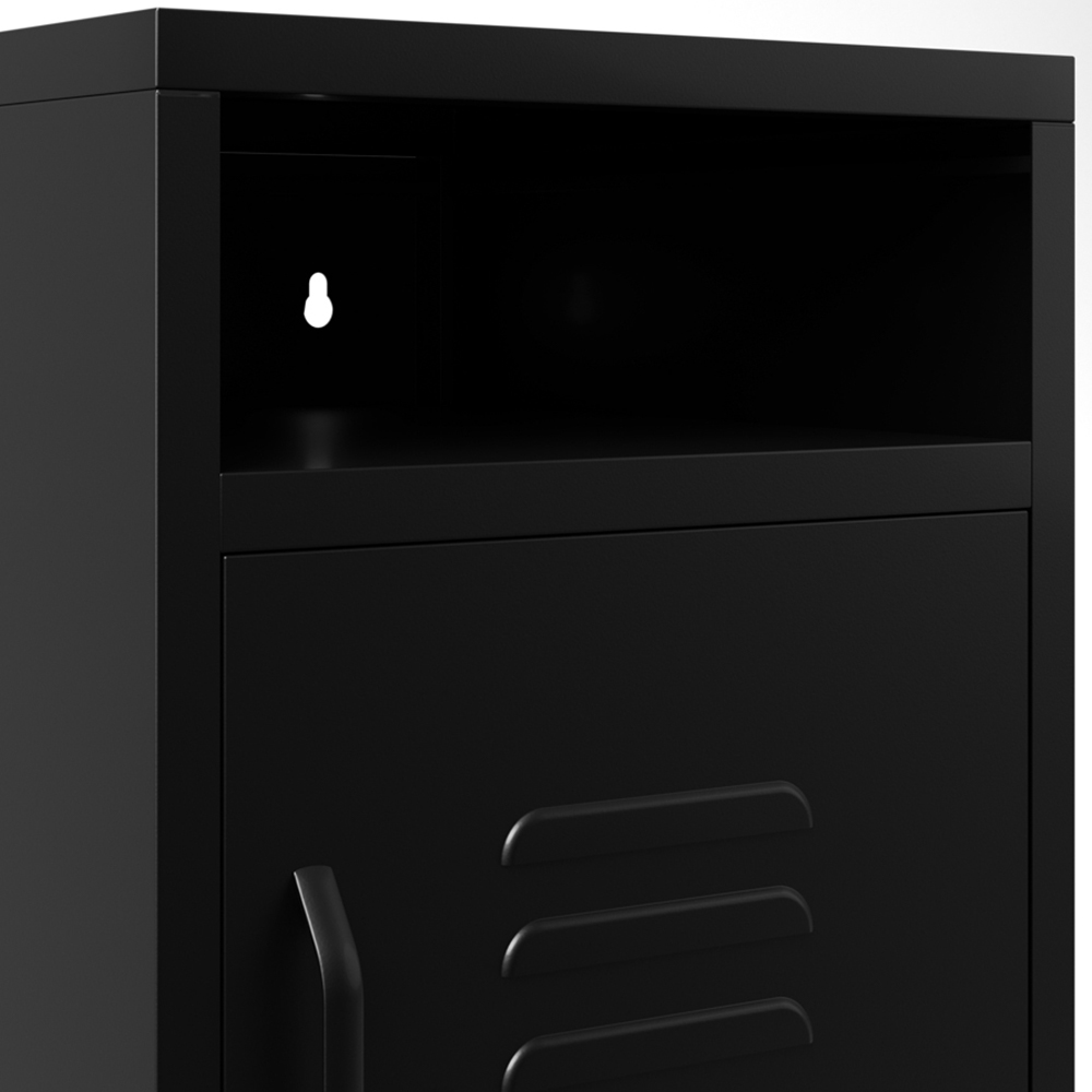 LPD Home Dillon Single Door Single Shelf Black Bedside Cabinet Image 5