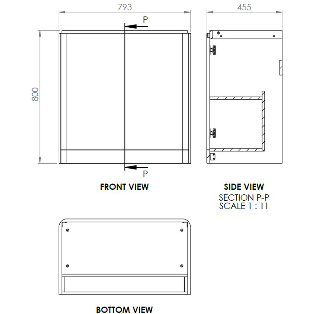 Bathstore Amalfi 2 Door Grey Floor Standing Basin Unit 600mm Image 5