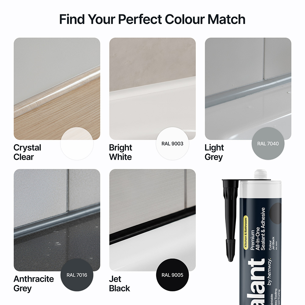 Hemway Premium All-in-One Jet Black Sealant and Adhesive 300ml 9 Pack Image 5