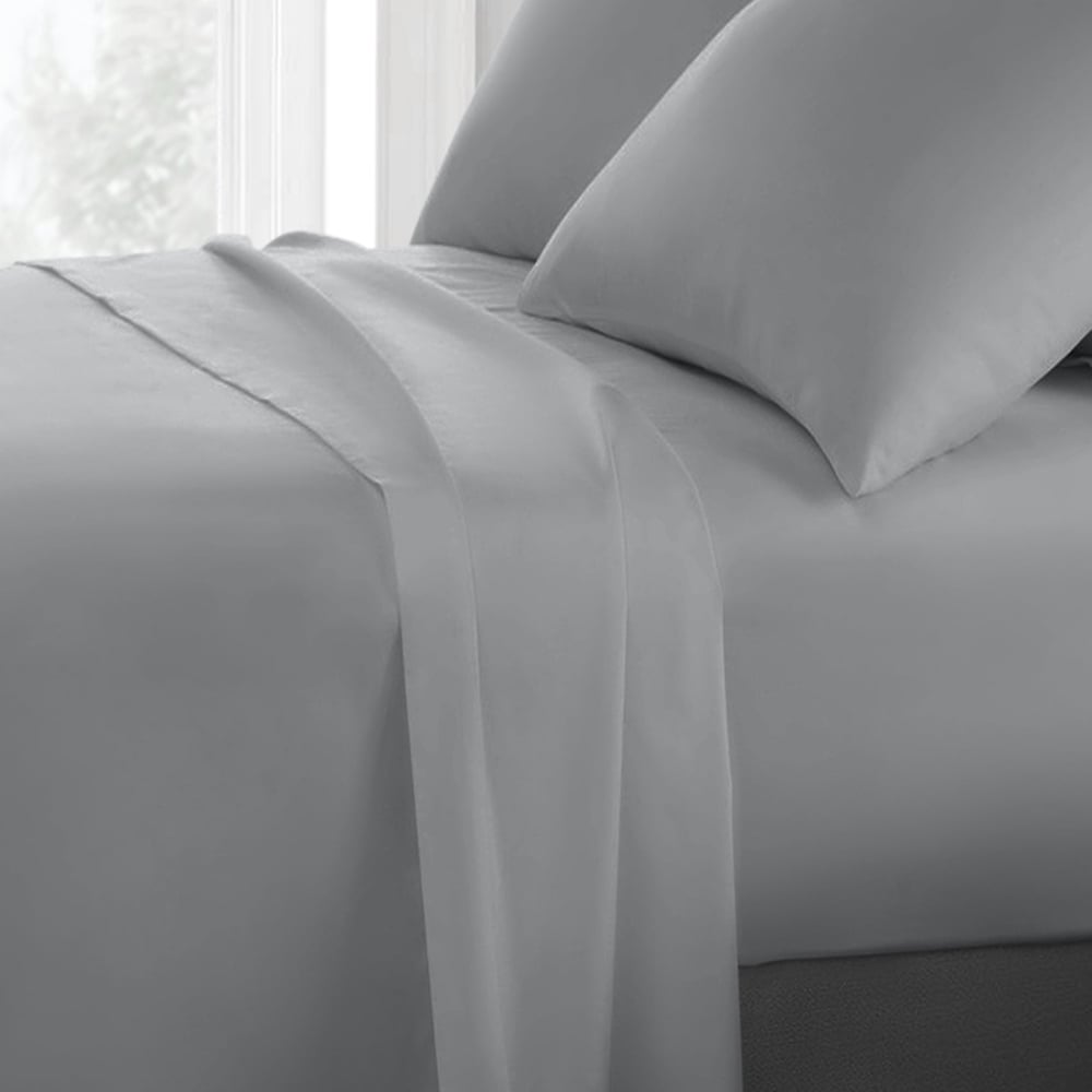 Sweet Dreams Percale King Size Grey Flat Sheet Image 2