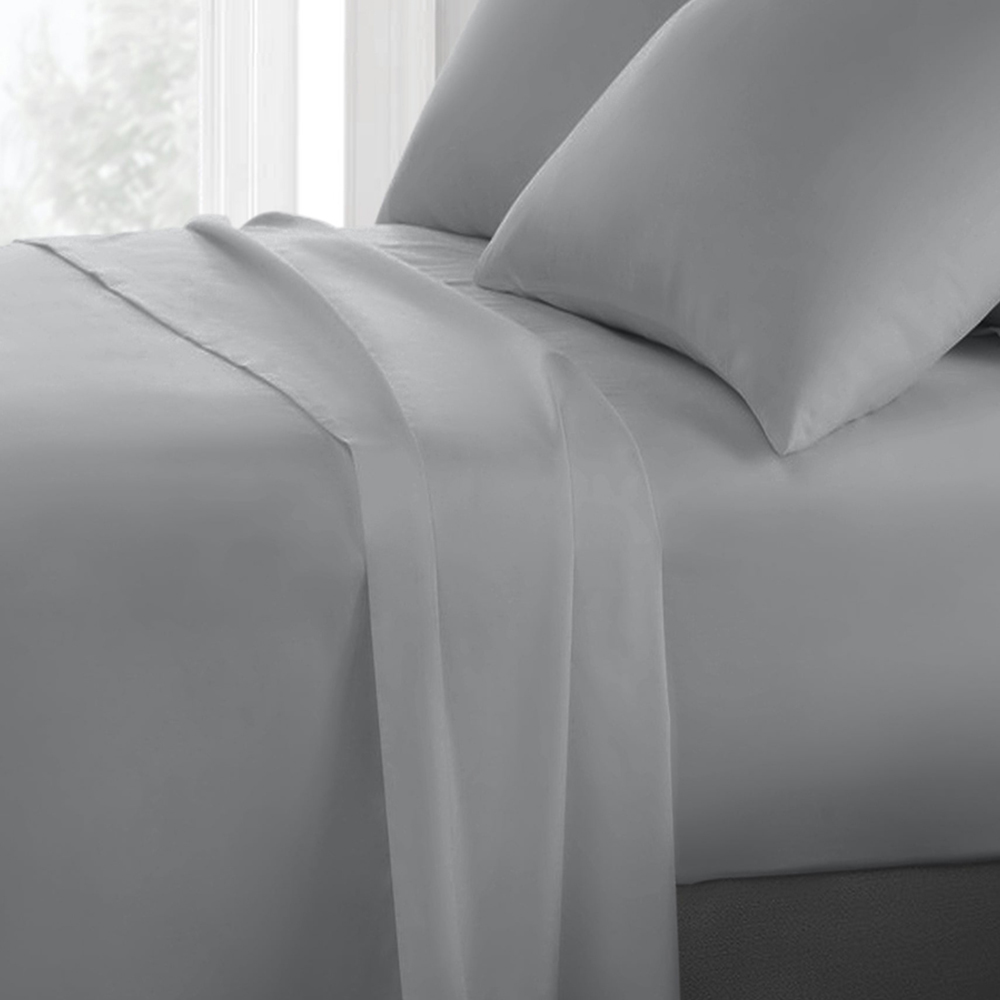 Sweet Dreams Percale Single Grey Flat Sheet Image 2