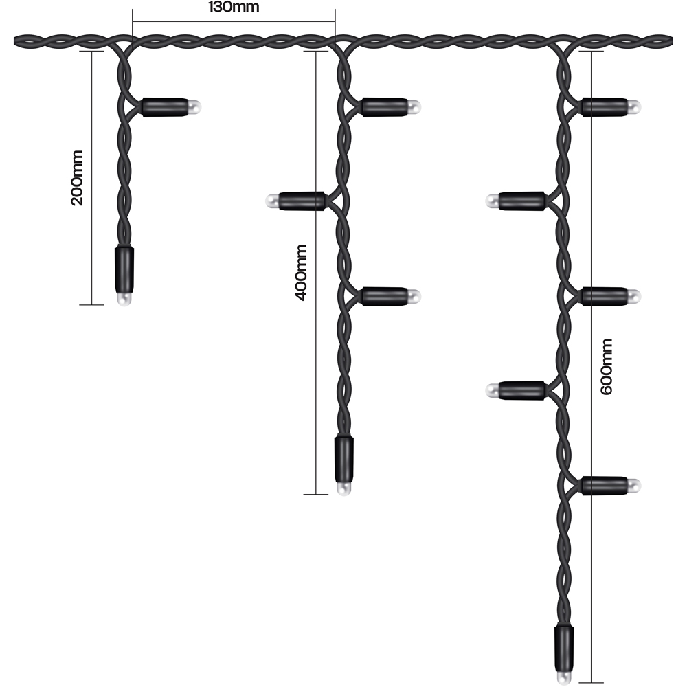 Eagle Connect 60 Cool White LED Black Icicle Light 2m Image 6